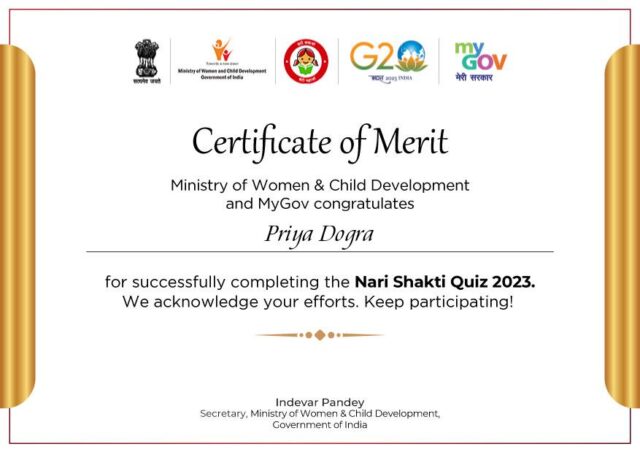 nari shakti quiz certificate