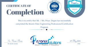 Itronix Data Engineering Professional Certification Program