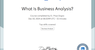 What is business analysis certificate