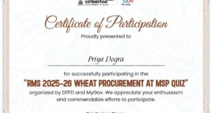Wheat Procurement at MSP Quiz Certificate