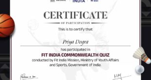 FIT India CommonWealth certificate